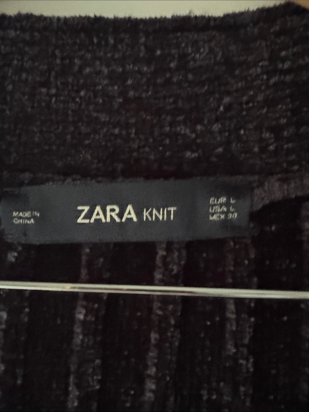 Zara Ribbed Open-Front Cardigan - Dark Blue - Picture 2 of 4
